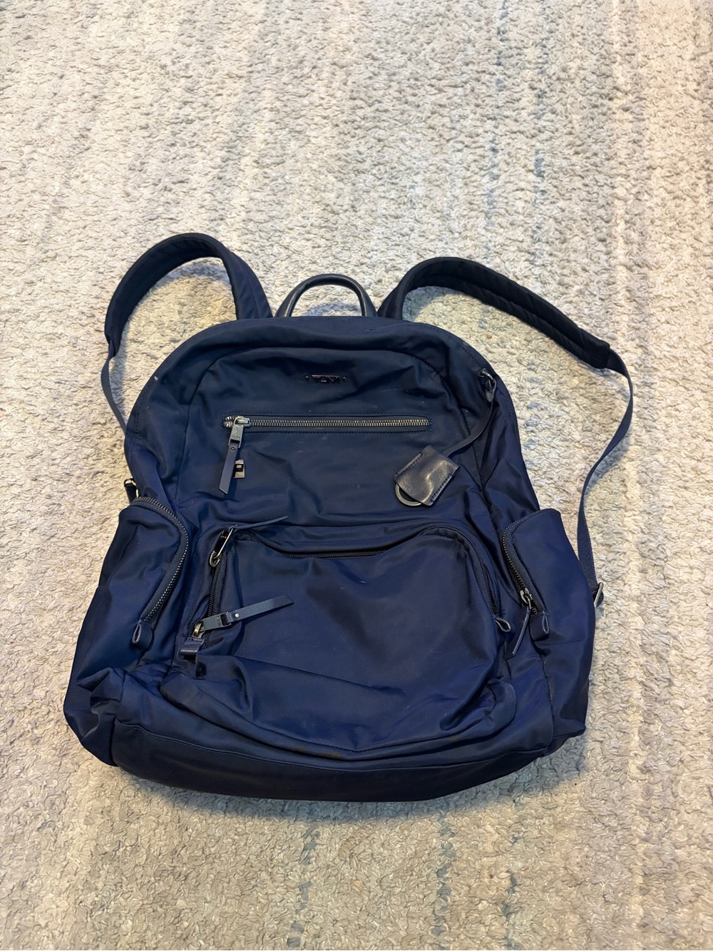 TUMI Voyageur Carson Navy Blue Nylon Laptop Backpack Travel Work Bag 17"